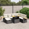 vidaXL Salon de jardin 8 pcs avec coussins noir r&eacute;sine tress&eacute;e