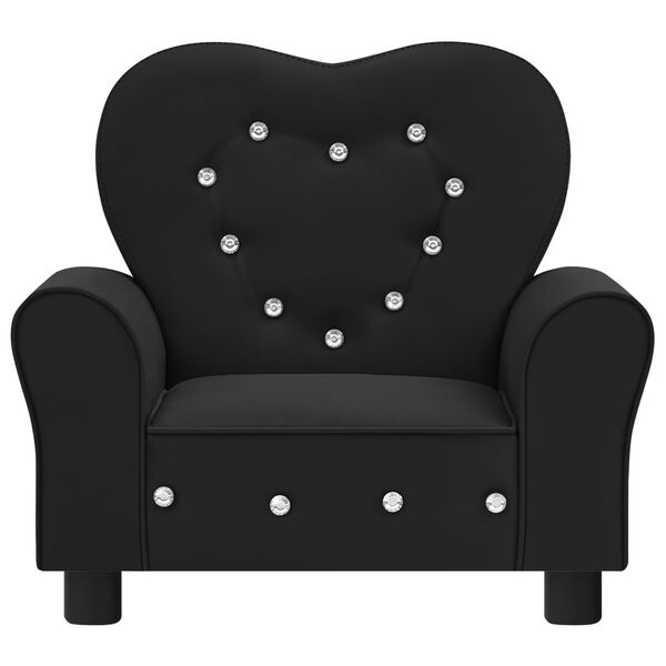 vidaXL Canapé pour enfants Noir Similicuir