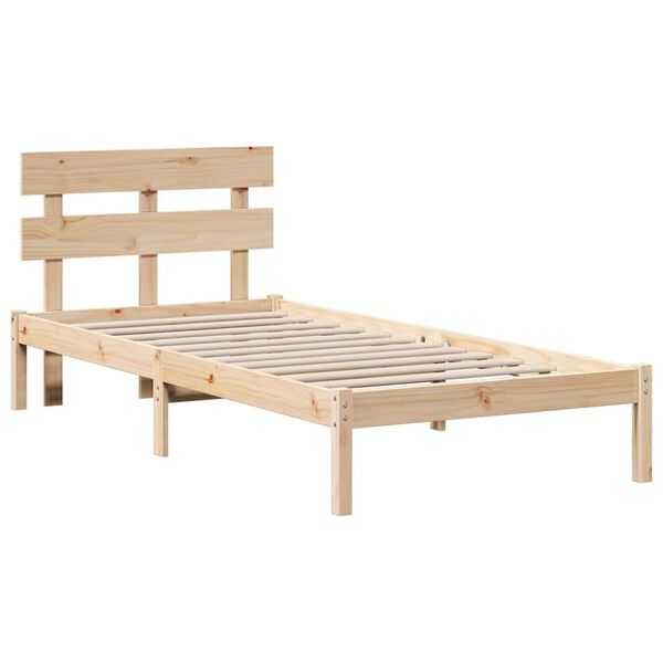 vidaXL Cadre de lit Marron 90 x 200 cm Bois de pin massif