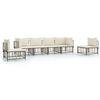vidaXL Salon de jardin 6 pcs avec coussins anthracite r&eacute;sine tress&eacute;e