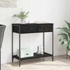 vidaXL Table console Ch&ecirc;ne noir 75 x 34,5 x 75 cm Bois d'ing&eacute;nierie