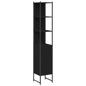 vidaXL Armoire de salle de bain noir 33x33x185,5 cm bois d'ing&eacute;nierie