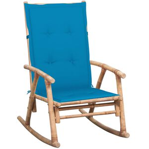 vidaXL Chaise &agrave; bascule avec coussin Bambou