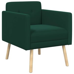 vidaXL Fauteuil d'appoint Vert fonc&eacute; Velours