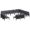 vidaXL Ensemble de canap&eacute; de jardin 12 pc Noir Acier