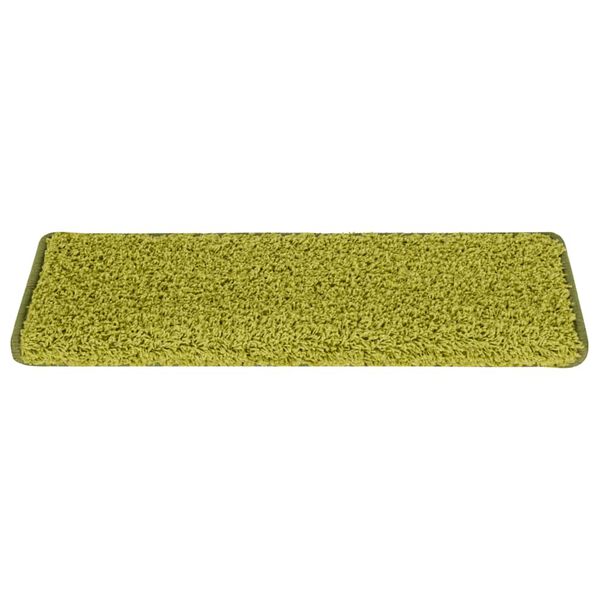 vidaXL Tapis d'escalier 30 pi&egrave;ces 65 x 21 x 4 cm Vert Bordure rectangulaire