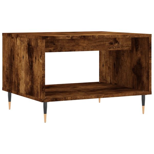 vidaXL Table basse ch&ecirc;ne fum&eacute; 60x50x40 cm bois d'ing&eacute;nierie