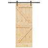 vidaXL Porte coulissante et kit de quincaillerie 80x210 cm pin massif
