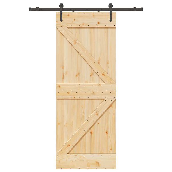 vidaXL Porte coulissante et kit de quincaillerie 80x210 cm pin massif
