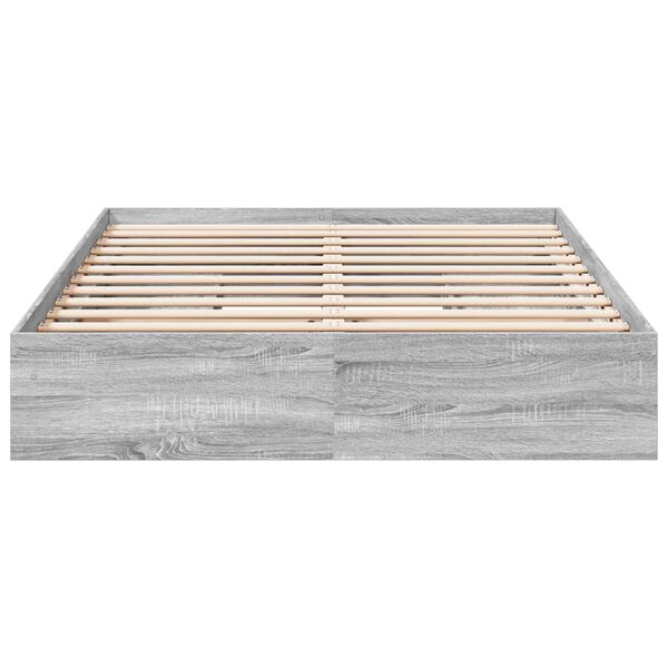 vidaXL Cadre de lit avec tiroirs sans matelas sonoma gris 160x200 cm