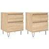 vidaXL Tables de chevet 2 pcs ch&ecirc;ne sonoma 40x35x50 cm bois ing&eacute;nierie