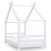 vidaXL Cadre de lit d'enfant Blanc Bois de pin massif 80x160 cm
