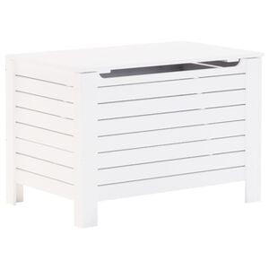 vidaXL Bo&icirc;te de rangement avec couvercle RANA blanc bois massif de pin