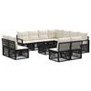 vidaXL Ensemble de canap&eacute; de jardin 12 pc Noir polyrotin