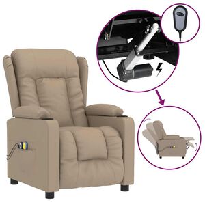 vidaXL Fauteuil de massage &eacute;lectrique Cappuccino Similicuir