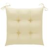 vidaXL Chaises de jardin et coussins blanc crème lot de 8 Teck massif
