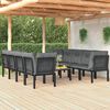vidaXL Salon de jardin 9 pcs noir et gris résine tressée