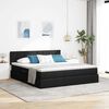 vidaXL Lit avec rangement et LED avec matelas Noir 160 x 200 cm tissu