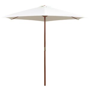 vidaXL Parasol avec poteau en bois 270 x 270 cm Blanc cr&egrave;me