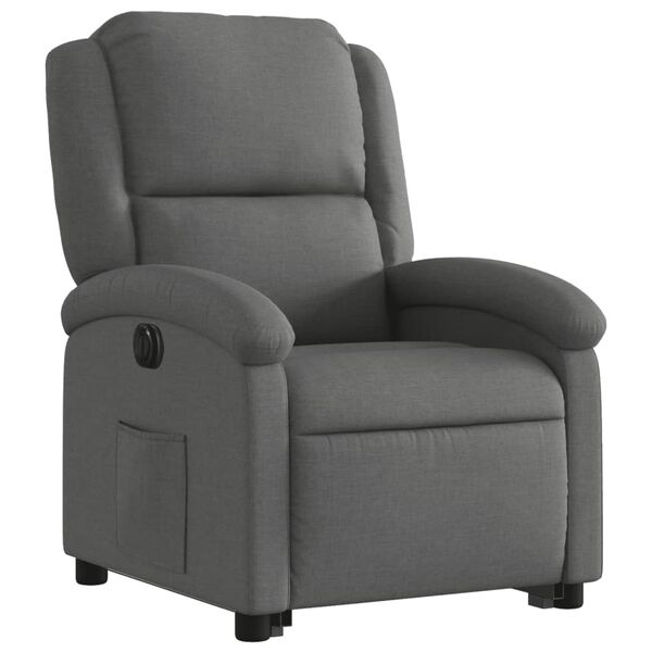 vidaXL Fauteuil inclinable électrique gris foncé tissu
