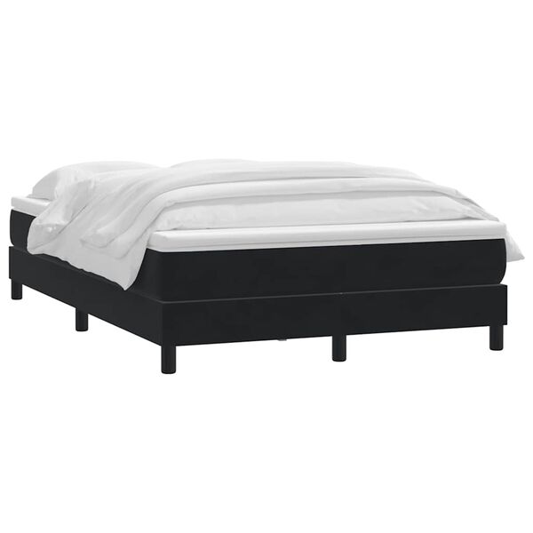 vidaXL Sommier &agrave; lattes de lit avec matelas noir 160x210 cm velours