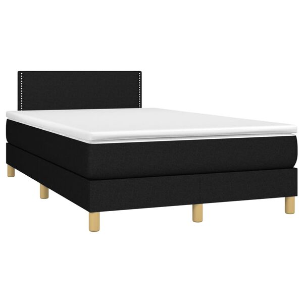 vidaXL Sommier &agrave; lattes de lit avec matelas LED Noir 120x200 cm Tissu