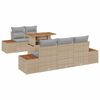 vidaXL Ensemble de canap&eacute; de jardin 6 pc Beige Poly rotin