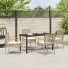 vidaXL Ensemble de salle &agrave; manger pour jardin 5 pcs Beige polyrotin