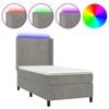 vidaXL Sommier &agrave; lattes de lit matelas LED Gris clair 90x200cm Velours