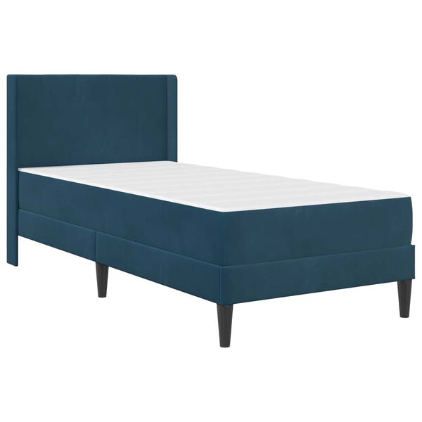 vidaXL Cadre de lit avec matelas Bleu 80 x 200 cm Velours