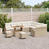 vidaXL Ensemble de canap&eacute; de jardin 12 pcs Beige Poly rotin