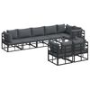 vidaXL Ensemble de canap&eacute; de jardin 8 pc Noir Aluminium