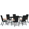 vidaXL Ensemble &agrave; manger de jardin 7 pcs Noir