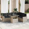 vidaXL Salon de jardin avec coussins 7 pcs gris clair r&eacute;sine tress&eacute;e