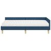 vidaXL Cadre de lit d'angle avec matelas avec matelas 2 pcs Bleu tissu