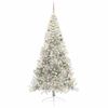 vidaXL Sapin de No&euml;l artificiel pr&eacute;-&eacute;clair&eacute; Argent 240 cm PET