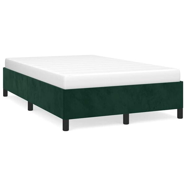 vidaXL Cadre de lit sans matelas vert fonc&eacute; 120x200 cm velours