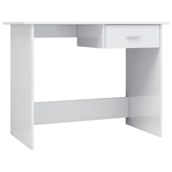 vidaXL Bureau Blanc brillant 100x50x76 cm Bois d&rsquo;ing&eacute;nierie