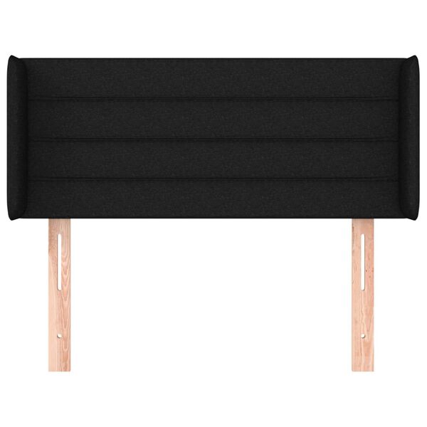 vidaXL T&ecirc;te de lit avec oreilles Noir 93x16x78/88 cm Tissu
