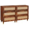 vidaXL Ensemble de buffet 2 pcs Marron 60 x 33,5 x 75 cm