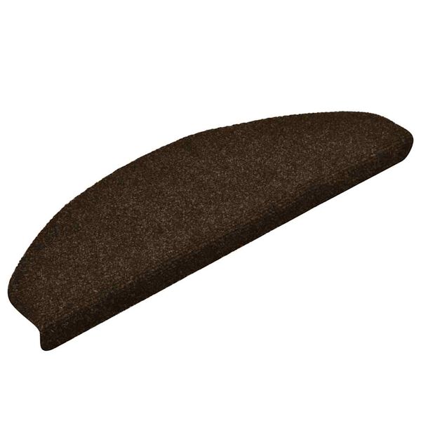vidaXL Tapis d'escalier auto-adh&eacute;sifs 20 pi&egrave;ces 65 x 21 x 4 cm Marron Demi-rond Grand