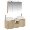 vidaXL Ensemble d'armoire de salle de bain 4 pc Ch&ecirc;ne Sonoma