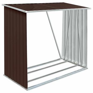 vidaXL Abri de stockage de bois Acier galvanis&eacute; 163x83x154 cm Marron