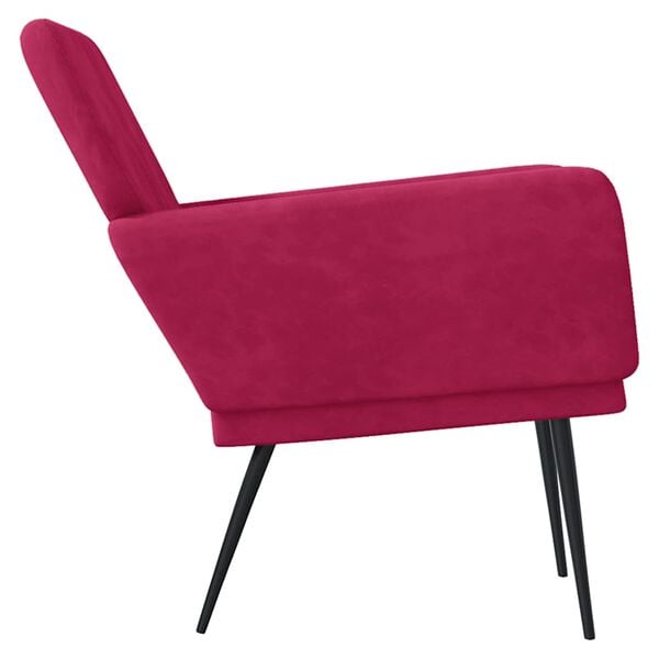 vidaXL Fauteuil Rouge bordeaux 62x79x79 cm Velours