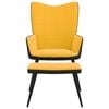 vidaXL Chaise de relaxation et tabouret Jaune moutarde Velours et PVC