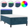 vidaXL Sommier &agrave; lattes de lit avec matelas LED Bleu fonc&eacute; 100x200 cm