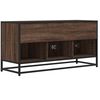 vidaXL Meuble TV ch&ecirc;ne marron 100x35x50 cm bois d'ing&eacute;nierie et m&eacute;tal