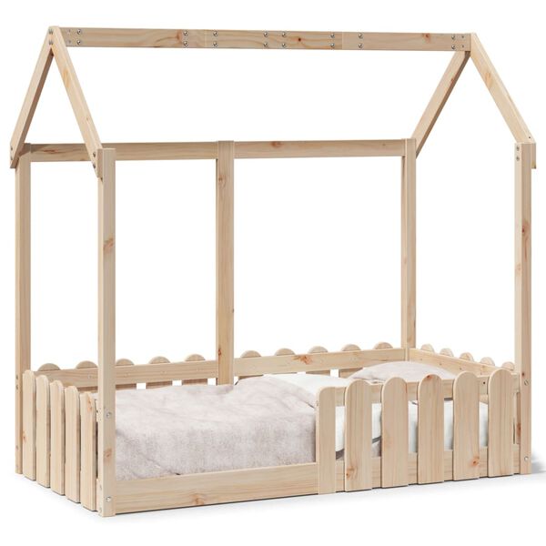 vidaXL Cadre de lit d'enfants forme de maison sans matelas pin massif