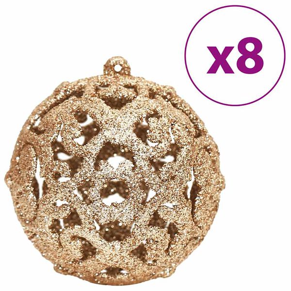 vidaXL Boules de No&euml;l 100 pcs champagne et marron 3 / 4 / 6 cm
