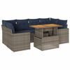 vidaXL Salon de jardin avec coussins 7 pcs gris r&eacute;sine tress&eacute;e